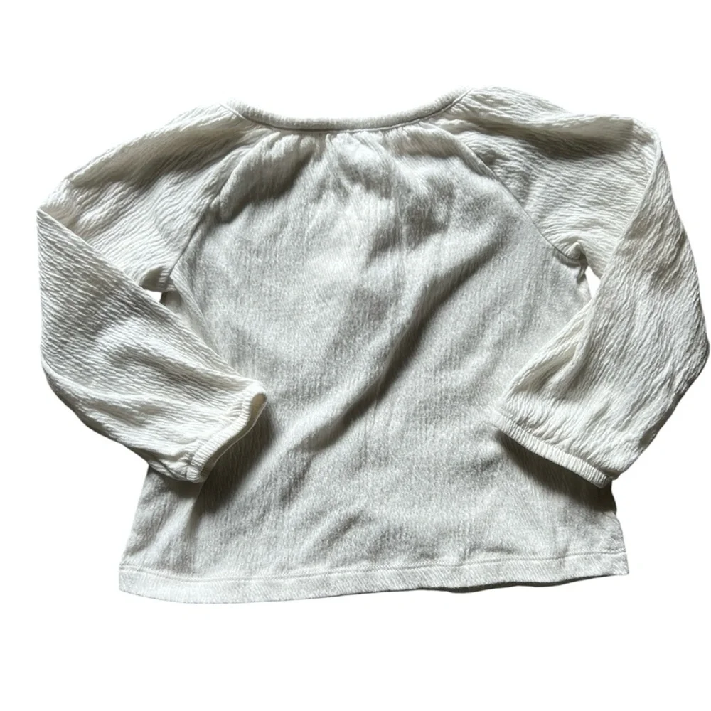 Carter’s Toddler Girl White Gauze Long Sleeve Top | 2T